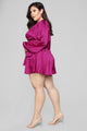 Sophia Satin Romper - Magenta