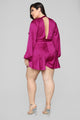 Sophia Satin Romper - Magenta