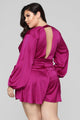 Sophia Satin Romper - Magenta