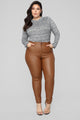 Double Dare Faux Leather Pants - Camel