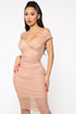 Ruched Into It Mini Dress - Taupe