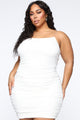 Mesh Behavior Mini Dress - White