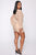 Just Like Me Mesh Ruched Mini Dress - Taupe