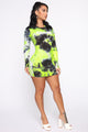 Queen Tie Dye Mini Dress - Green/combo