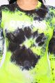 Queen Tie Dye Mini Dress - Green/combo