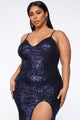 Let's Start Over Midi Dress - Navy