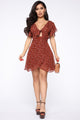 Fresh Field Floral Mini Dress - Rust