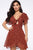 Fresh Field Floral Mini Dress - Rust