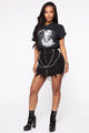 Breaking All The Rules Mini Skirt - Black Wash