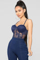 Keep It Straight Laced Jumpsuit - Dark Indigo
