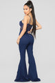 Keep It Straight Laced Jumpsuit - Dark Indigo