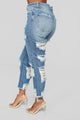 Bennie Boyfriend Jeans - Medium Blue Wash