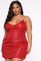 Into You Sequin Mini Dress - Red