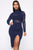Fallen Angel Mesh Midi Dress - Navy