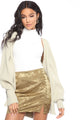 Madison Satin Mini Skirt - Olive