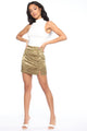 Madison Satin Mini Skirt - Olive