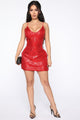 Into You Sequin Mini Dress - Red
