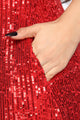 Into You Sequin Mini Dress - Red