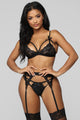 Body Language 3 Piece Garter Set - Black