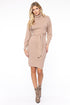 Katherine Ribbed Sweater Dress - Taupe