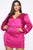 In Charge Satin Mini Dress - Magenta