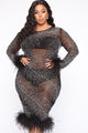 All Over My Body Midi Dress - Black