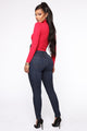 Classic Mid Rise Jeans Shorter Length - Blue Wash