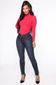 Classic Mid Rise Jeans Shorter Length - Blue Wash