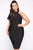 Midnight Escape Bandage Midi Dress - Black