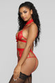 Shut It Down 3 Piece Garter Set - Red