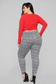 What A Houndstooth Print Leggings - Black/White