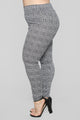What A Houndstooth Print Leggings - Black/White