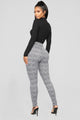 What A Houndstooth Print Leggings - Black/White