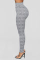 What A Houndstooth Print Leggings - Black/White