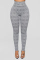 What A Houndstooth Print Leggings - Black/White