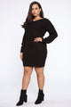 Say You Love Me Sweater Dress - Black