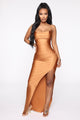 His Darkest Secret Maxi Dress - Cognac