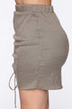 Don't Be A Hound Mini Skirt - Taupe/combo