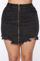 In The Rough Distressed Mini Skirt - Black Wash