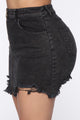 In The Rough Distressed Mini Skirt - Black Wash