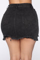 In The Rough Distressed Mini Skirt - Black Wash