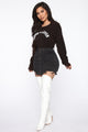 In The Rough Distressed Mini Skirt - Black Wash