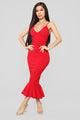 Playing The Game Midi Dress - Red