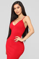 Playing The Game Midi Dress - Red