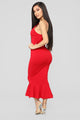 Playing The Game Midi Dress - Red