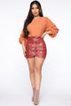 Slay The House Mini Skirt - Red/combo