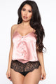 Sleepover Tonight Lace PJ Short Set - Pink