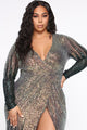Chasing Dreams Sequin Maxi Gown - Gold/Hunter