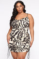 Paw At My Strings Leopard Slip Dress - Brown/combo