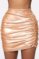 Make Me A Liar Ruched Mini Skirt - Nude